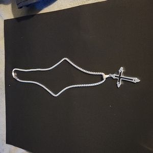 brand new 22inch stainless steel chain and cross
